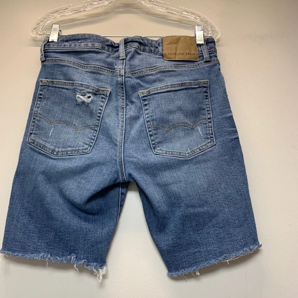 American Eagle Denim Shorts Mens 30 Blue Excellent Distressed Ne(x)t Level Flex